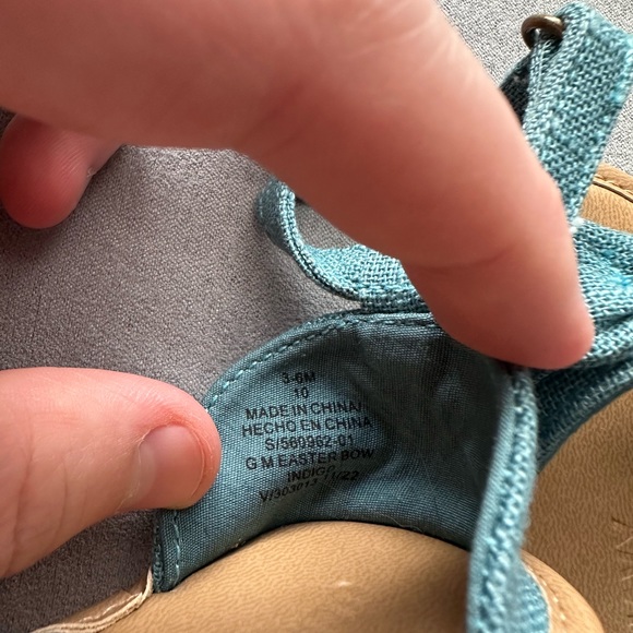 Linen style bow-tie sandals - 3-6Months - Blue - Picture 5 of 5